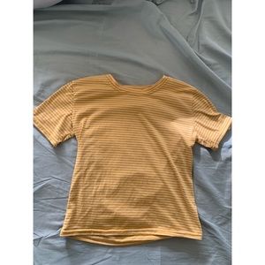 Yellow and White Striped Shirt. Women’s Small